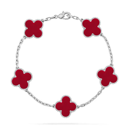 [⭐Glow Muse] CLOVER 5 MOTIF RED CORNELIAN BRACELET COLLECTION