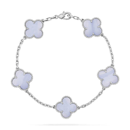 [⭐Glow Muse] CLOVER 5 MOTIF PURPLE CHALCEDONY BRACELET COLLECTION