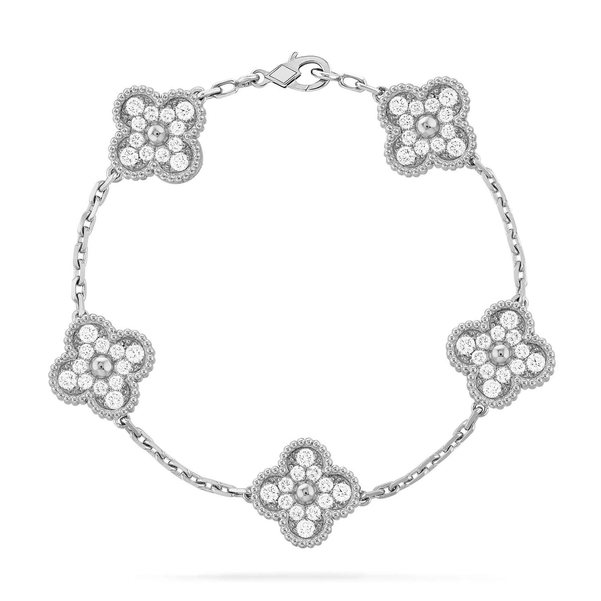 [⭐Glow Muse] CLOVER 5 MOTIF FULL DIAMOND BRACELET COLLECTION