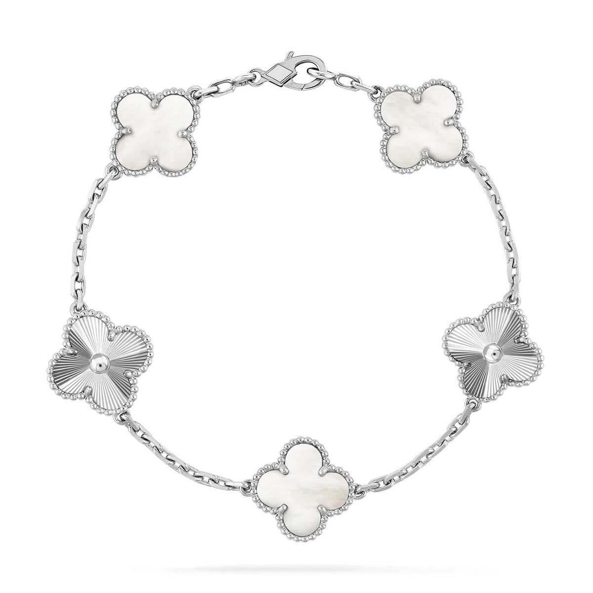[⭐Glow Muse]CLOVER WHITE PEARL MOP 5 MOTIF BRACELET COLLECTION
