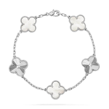 [⭐Glow Muse]CLOVER WHITE PEARL MOP 5 MOTIF BRACELET COLLECTION