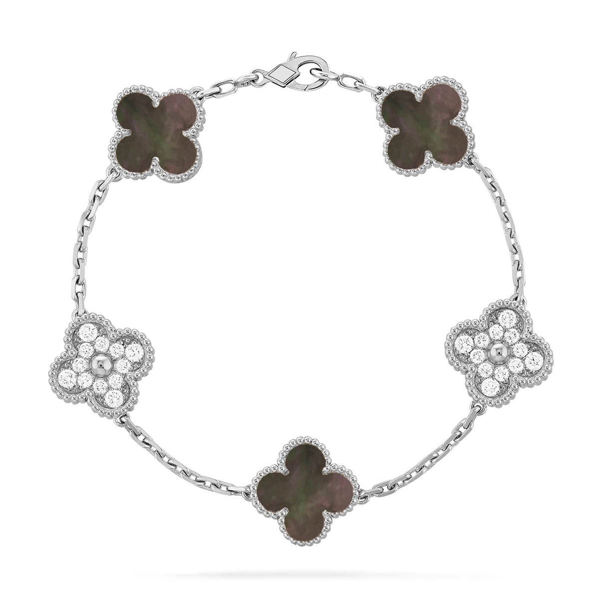 [⭐Glow Muse] CLOVER 5 MOTIF GRAY MOP BRACELET COLLECTION