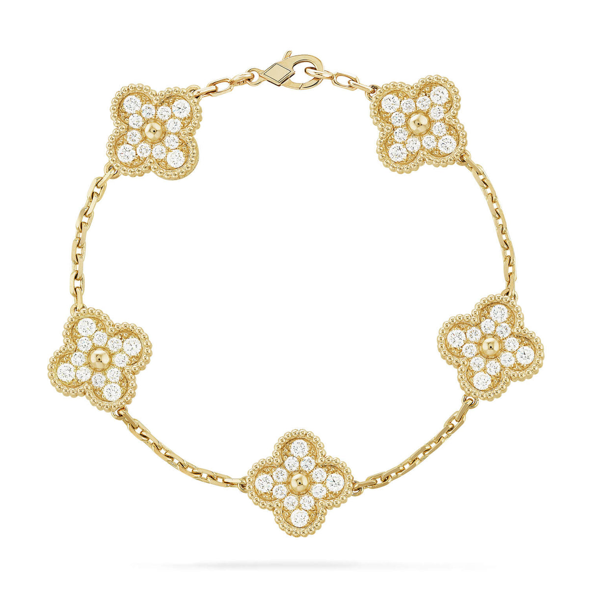 [⭐Glow Muse] CLOVER 5 MOTIF FULL DIAMOND BRACELET COLLECTION