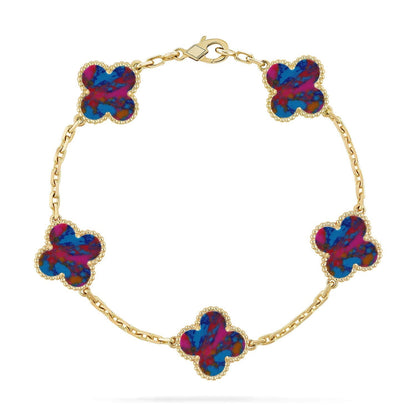 [⭐Glow Muse]CLOVER 5 MOTIF COLOR GEMSTONES BRACELET COLLECTION