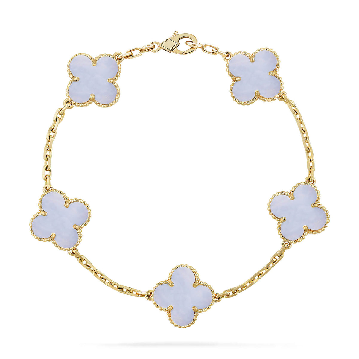 [⭐Glow Muse] CLOVER 5 MOTIF PURPLE CHALCEDONY BRACELET COLLECTION