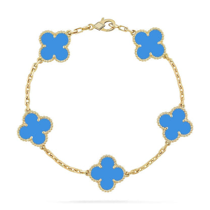 [⭐Glow Muse] CLOVER 5 MOTIF BLUE AGATE BRACELET COLLECTION