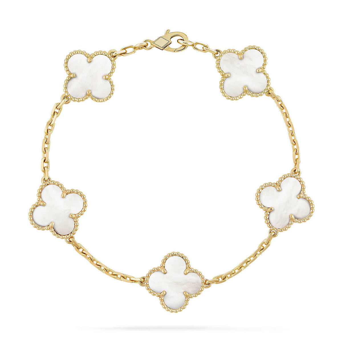 [⭐Glow Muse]CLOVER WHITE PEARL MOP 5 MOTIF BRACELET COLLECTION