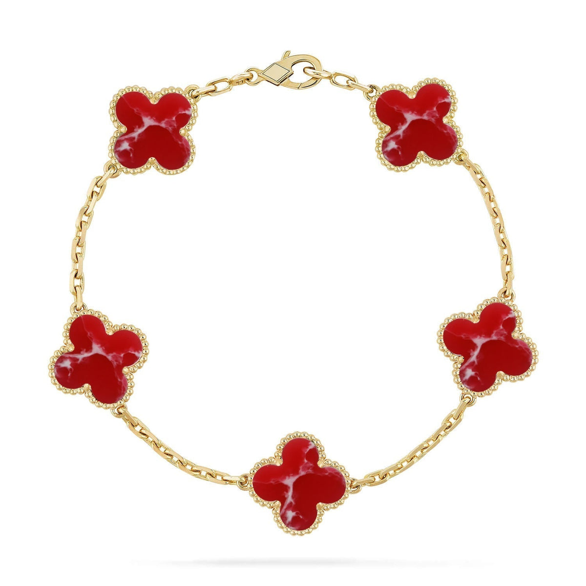 [⭐Glow Muse]CLOVER 5 MOTIF RED PATTERN BRACELET COLLECTION