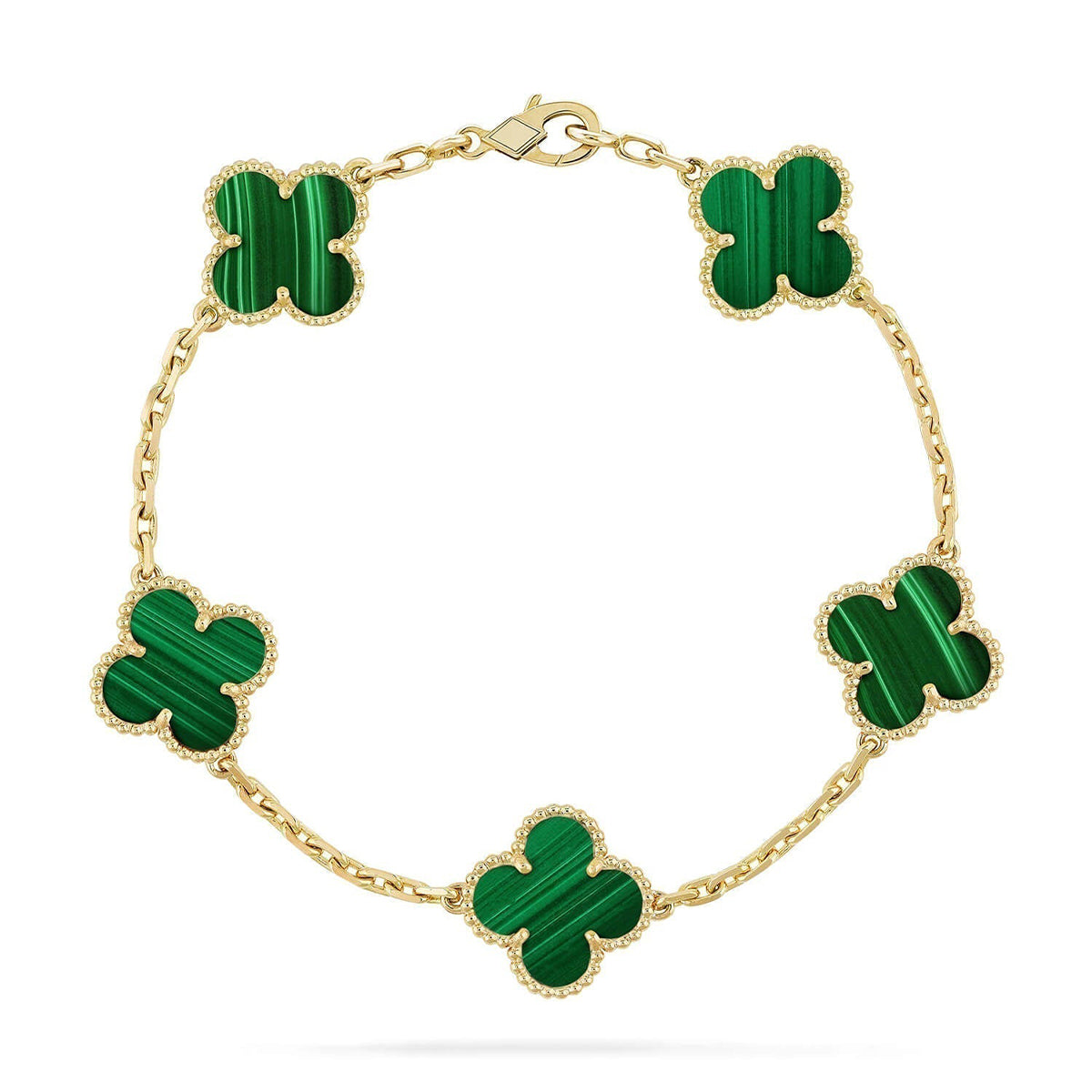 [⭐Glow Muse] CLOVER 5 MOTIF MALACHITE BRACELET COLLECTION