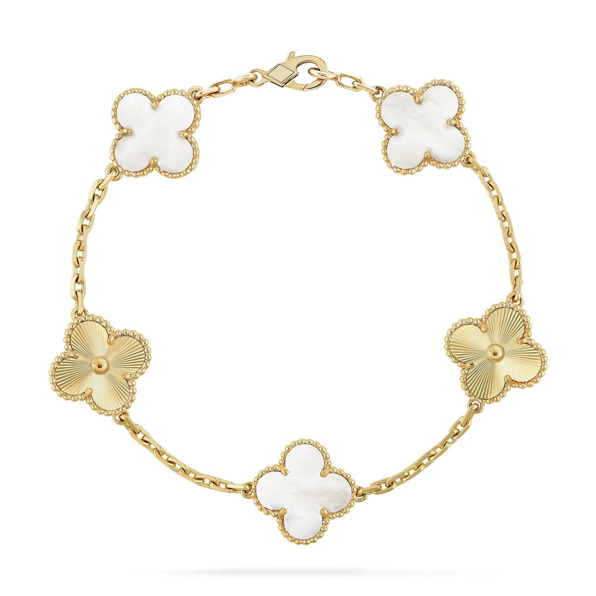 [⭐Glow Muse]CLOVER WHITE PEARL MOP 5 MOTIF BRACELET COLLECTION