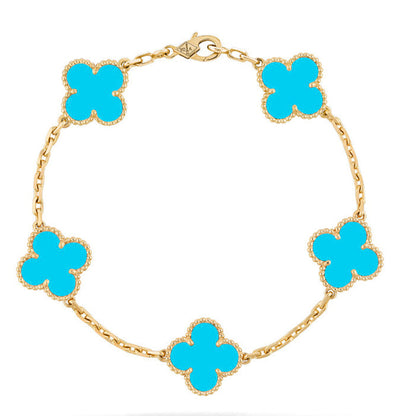 [⭐Glow Muse] CLOVER 5 MOTIF TURQUOISE BRACELET COLLECTION