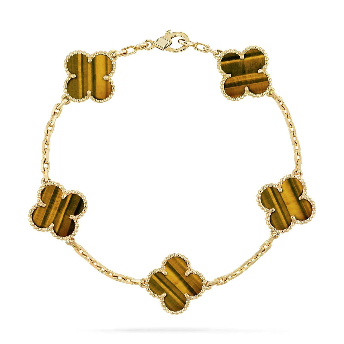 [⭐Glow Muse] CLOVER 5 MOTIFS TIGER EYE BRACELET COLLECTION