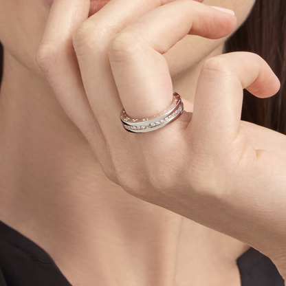 [Glow Muse]ZERO 1 ONE-BAND PAVED DIAMONDS ON THE SPIRAL RING