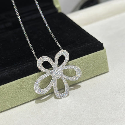 [⭐Glow Musel]FLOWERLACE NECKLACE FULL DIAMONDS