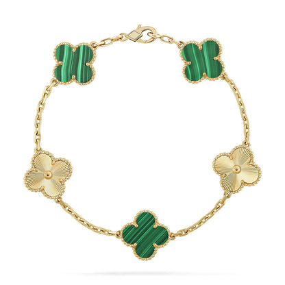 [⭐Glow Muse] CLOVER 5 MOTIF MALACHITE BRACELET COLLECTION