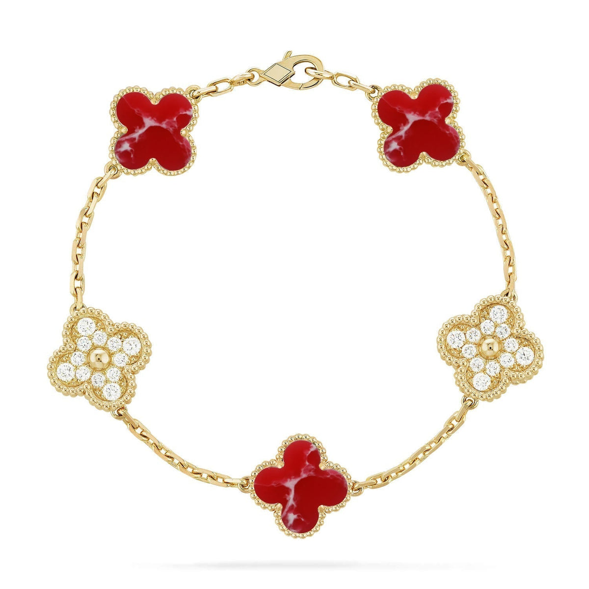 [⭐Glow Muse]CLOVER 5 MOTIF RED PATTERN BRACELET COLLECTION