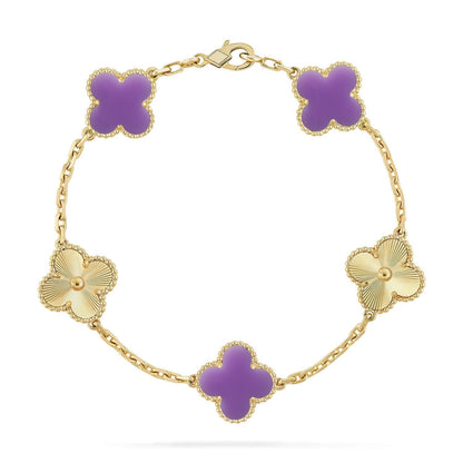 [⭐Glow Muse]CLOVER 5 MOTIF LIGHT PURPLE BRACELET COLLECTION