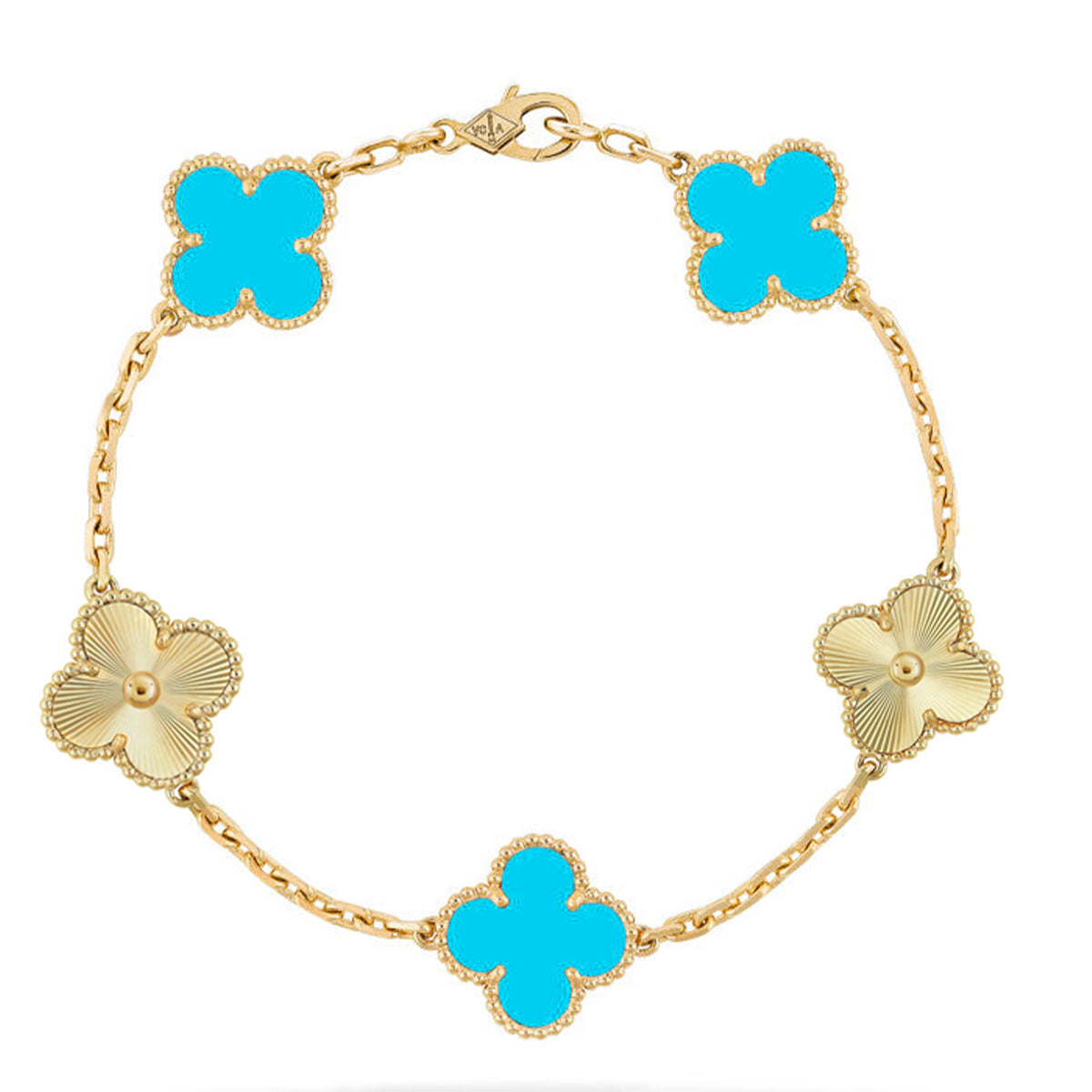 [⭐Glow Muse] CLOVER 5 MOTIF TURQUOISE BRACELET COLLECTION