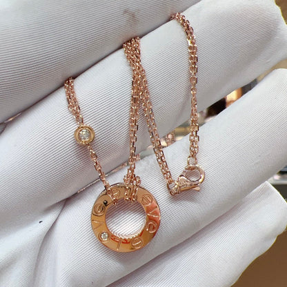 [Glow Muse]LOVE NECKLACE 16MM 2 DIAMONDS