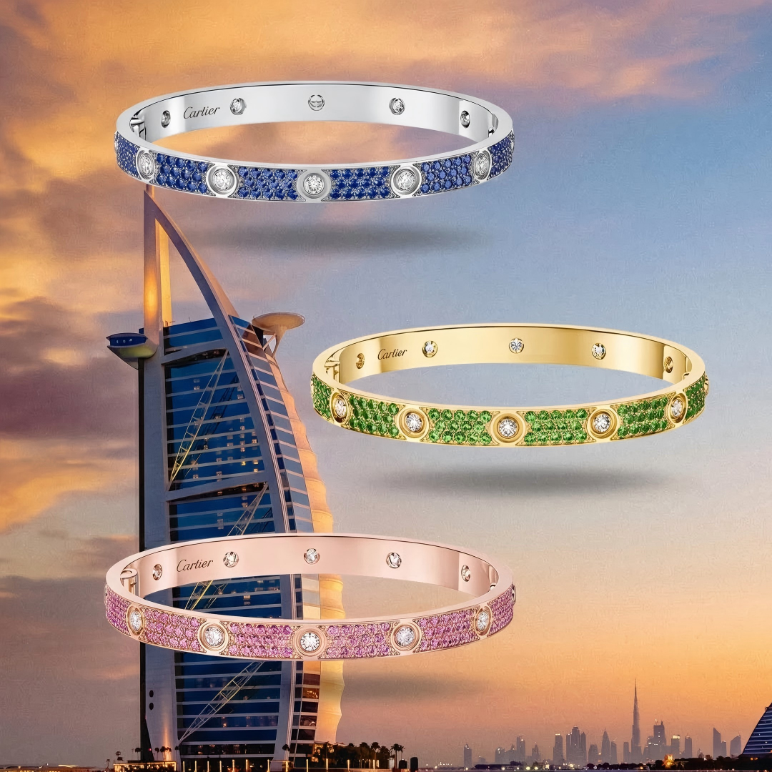 [⭐Glow Muse]2026 PAVE GEMSTONE LOVE BRACELET 6.1MM 10 DIAMONDS