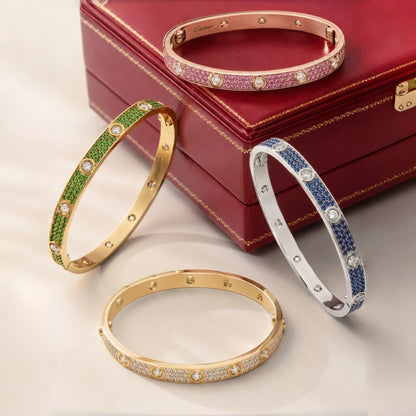 [⭐Glow Muse]2026 PAVE GEMSTONE LOVE BRACELET 6.1MM 10 DIAMONDS