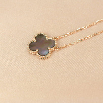 [Glow Muse]CLOVER 15MM  GRAY MOTHER OF PEARL NECKLACE