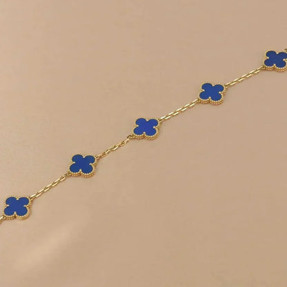 [⭐Glow Muse] CLOVER 5 MOTIF BLUE AGATE BRACELET COLLECTION