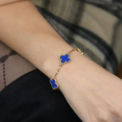 [⭐Glow Muse] CLOVER 5 MOTIF BLUE AGATE BRACELET COLLECTION