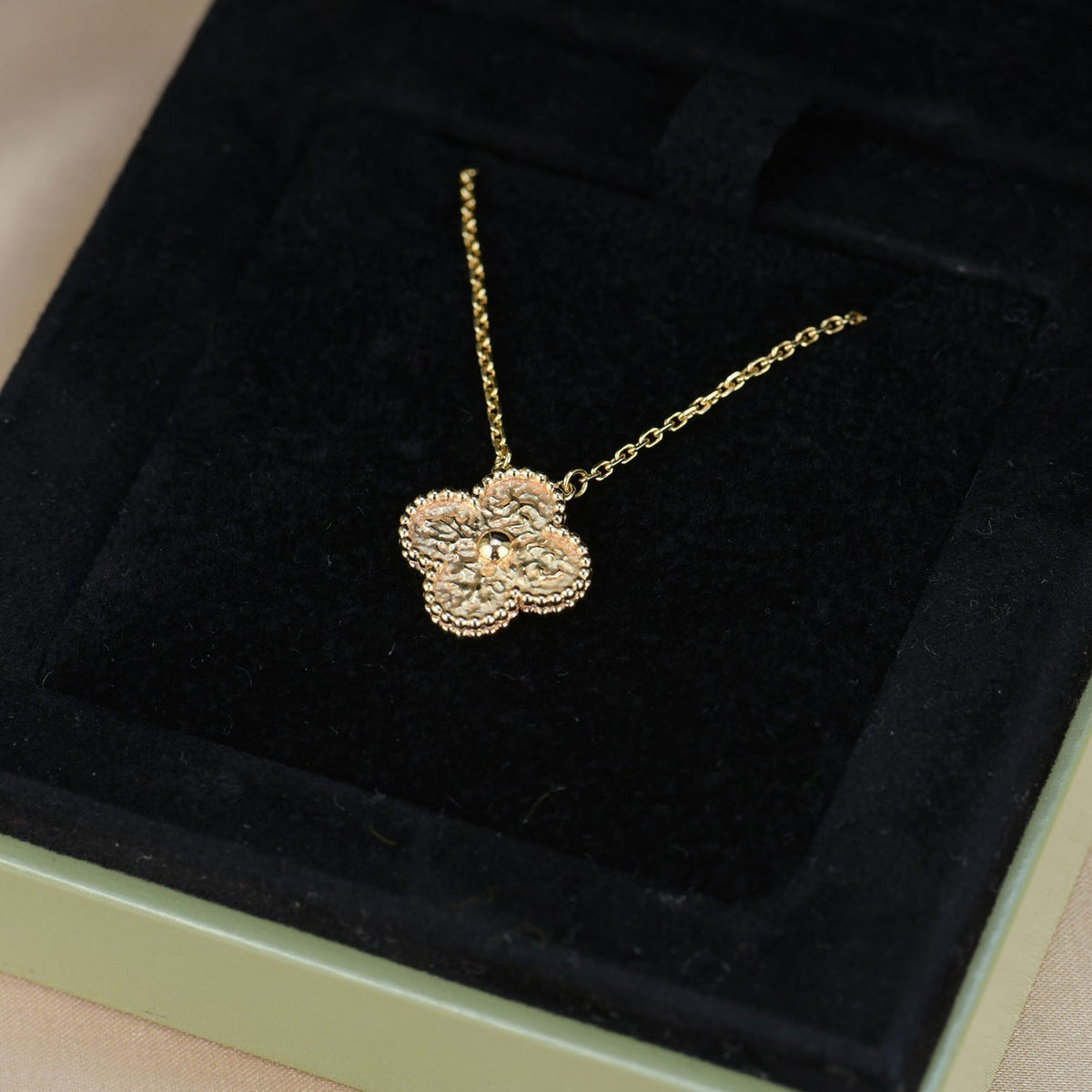 [Glow Muse]CLOVER 15MM  BRONZING NECKLACE