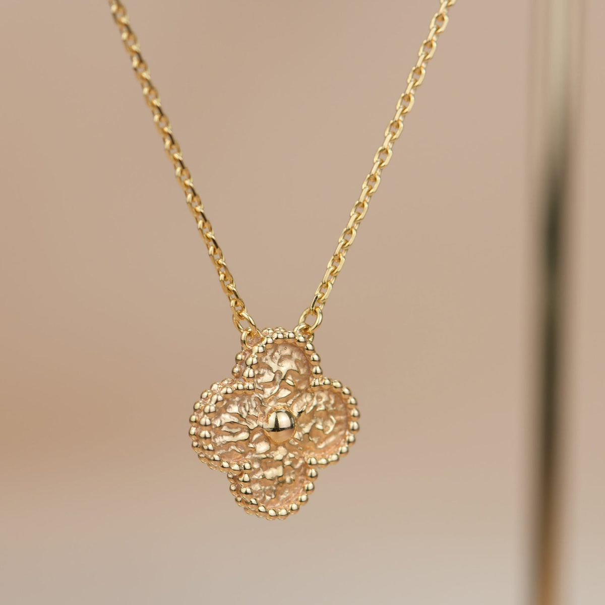 [Glow Muse]CLOVER 15MM  BRONZING NECKLACE