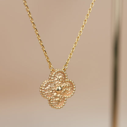 [Glow Muse]CLOVER 15MM  BRONZING NECKLACE