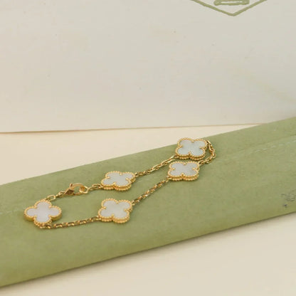 [⭐Glow Muse]CLOVER WHITE PEARL MOP 5 MOTIF BRACELET COLLECTION