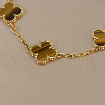 [⭐Glow Muse] CLOVER 5 MOTIFS TIGER EYE BRACELET COLLECTION