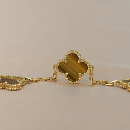 [⭐Glow Muse] CLOVER 5 MOTIFS TIGER EYE BRACELET COLLECTION