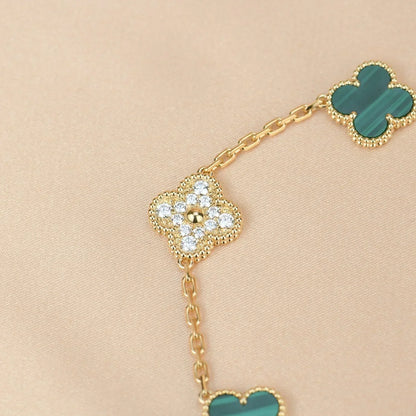 [⭐Glow Muse] CLOVER 5 MOTIF MALACHITE BRACELET COLLECTION