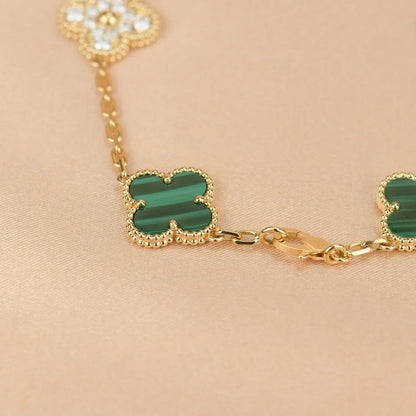 [⭐Glow Muse] CLOVER 5 MOTIF MALACHITE BRACELET COLLECTION