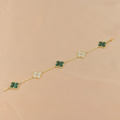 [⭐Glow Muse] CLOVER 5 MOTIF MALACHITE BRACELET COLLECTION