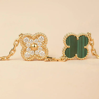 [⭐Glow Muse] CLOVER 5 MOTIF MALACHITE BRACELET COLLECTION