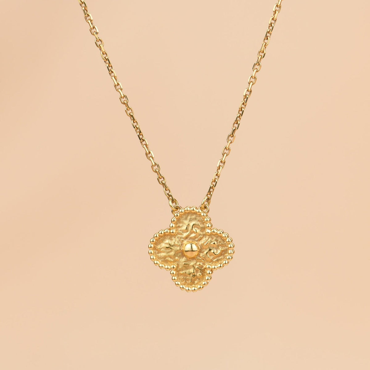 [Glow Muse]CLOVER 15MM  BRONZING NECKLACE