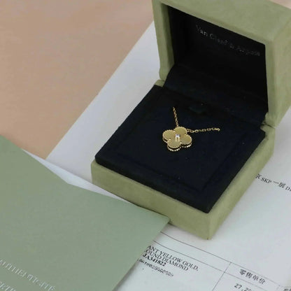 [Glow Muse]CLOVER 15MM DIAMOND GOLD MOTHER OF PEARL NECKLACE