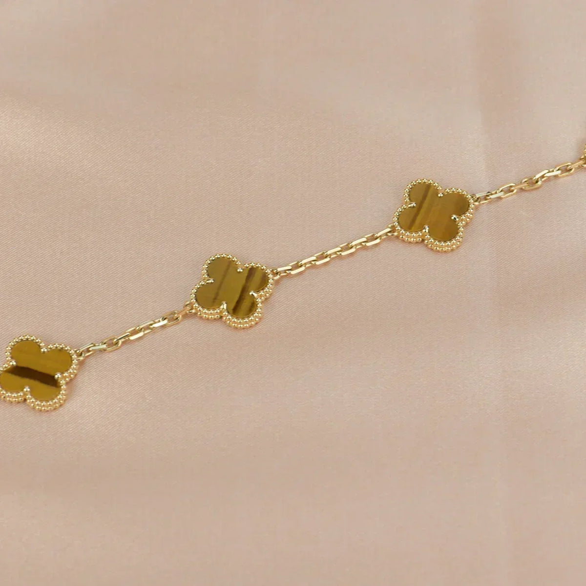 [⭐Glow Muse] CLOVER 5 MOTIFS TIGER EYE BRACELET COLLECTION
