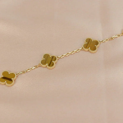 [⭐Glow Muse] CLOVER 5 MOTIFS TIGER EYE BRACELET COLLECTION