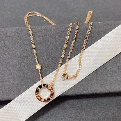 [Glow Muse]LOVE NECKLACE 16MM 2 DIAMONDS