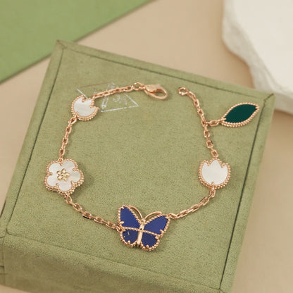 [Glow Muse]LUCKY SPRING BUTTERFLY 5 MOTIF BRACELET