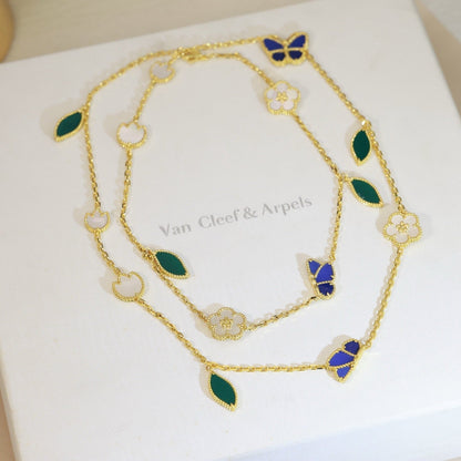 [Glow Muse]LUCKY SPRING BUTTERFLY 15 FLOWER NECKLACE