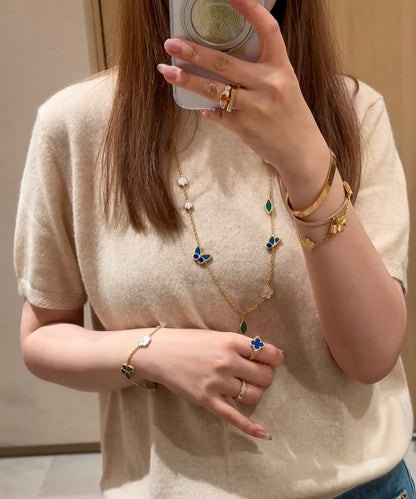 [Glow Muse]LUCKY SPRING BUTTERFLY 15 FLOWER NECKLACE