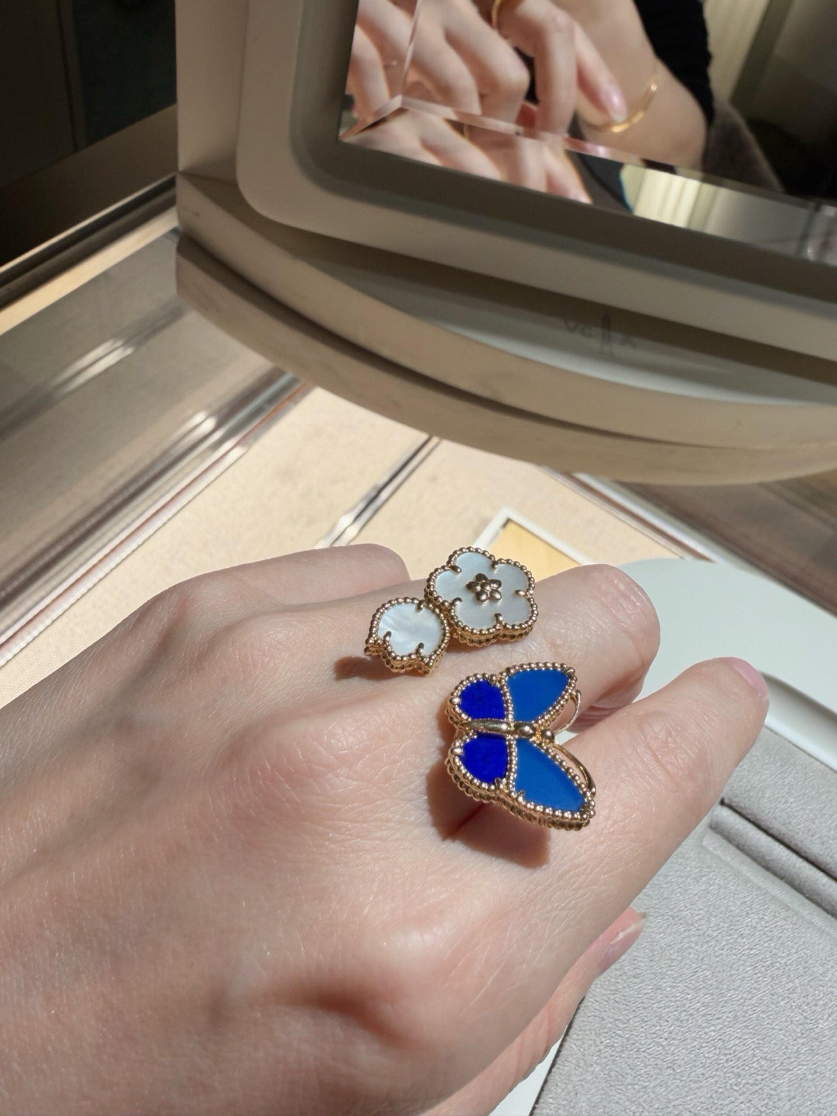 [Glow Muse]LUCKY SPRING BUTTERFLY OPEN-FACE RINGS