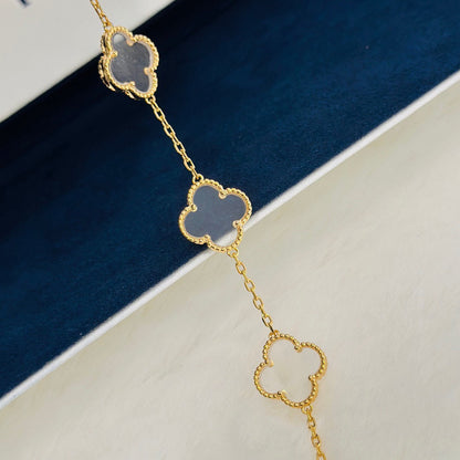 [Glow Muse]CLOVER 5 MOTIF ROCK CRYSTAL BRACELET