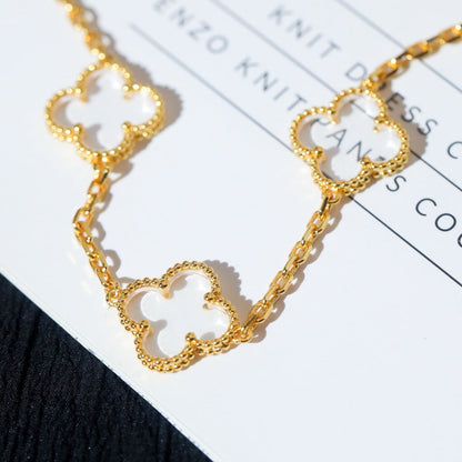 [Glow Muse]CLOVER 5 MOTIF ROCK CRYSTAL BRACELET