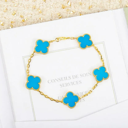 [⭐Glow Muse] CLOVER 5 MOTIF TURQUOISE BRACELET COLLECTION